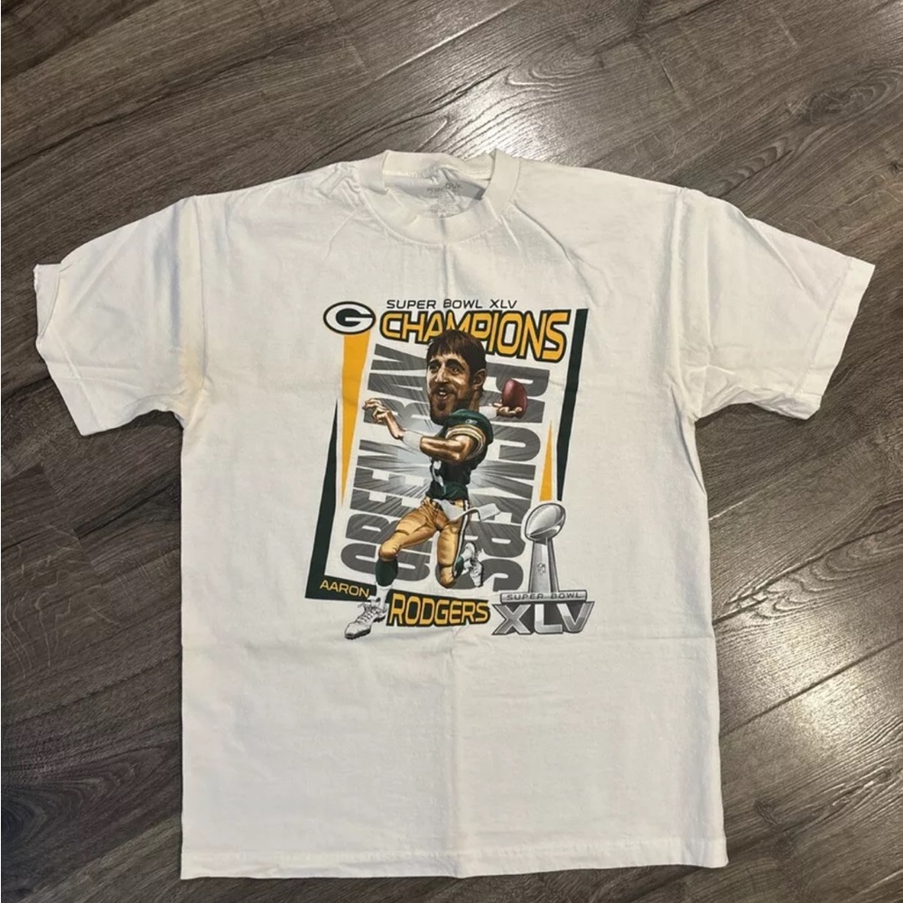 Green Bay Packers Aaron Rodgers Super Bowl XLV MVP Large T-shirt NEVER WORN